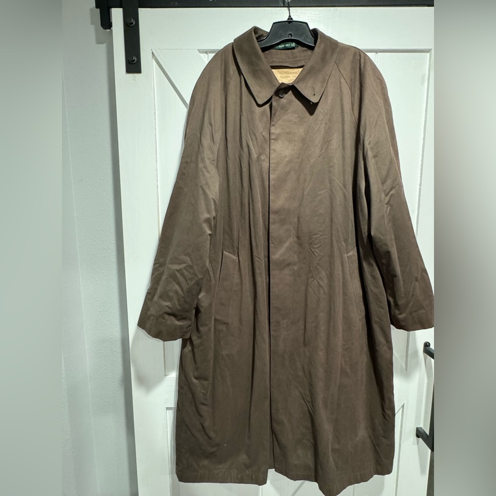 Lauren Ralph Lauren Trench Coat Mens 46R Removable Lining Button Up  Collared